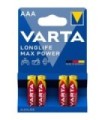 LR03 Pilas Alcalinas AAA de 1.5V, Varta Longlife Max Power