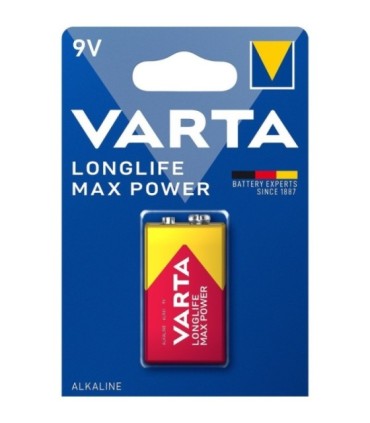 6LR61 Pila Alcalina de 9V, Varta Longlife Max Power