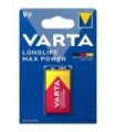 6LR61 Pila Alcalina de 9V, Varta Longlife Max Power