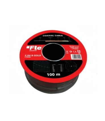Cable Coaxial RG6 NEGRO COBRE FTE K290B GOLD UNIDAD