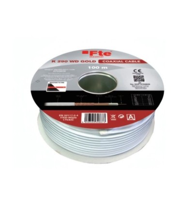 Cable Coaxial RG6 BLANCO COBRE CPR Dca BLANCO FTE K290 WD GOLD