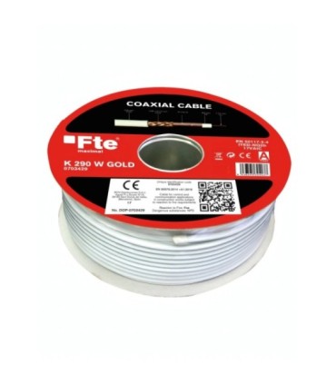 Cable Coaxial RG6 BLANCO COBRE FTE K290W GOLD UNIDAD