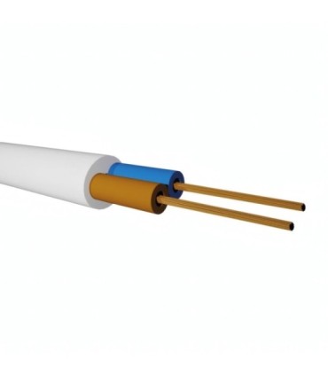 Cable Eléctrico, Manguera H05VV-F, 2x1.5mm², 0.3/0.5kV 300-500V, Flexible, Cubierta Blanca