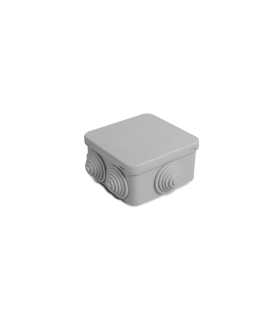 Caja estanca de superficie 85x85x45 mm con conos y tapa a presión, IP55 IK07