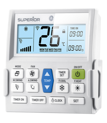 Mando universal para aire acondicionado con soporte de pared, 5000 códigos y bloqueo de temperatura Superior AirCo Pad