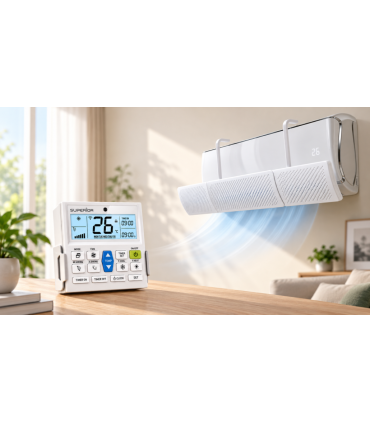 Mando universal para aire acondicionado con soporte de pared, 5000 códigos y bloqueo de temperatura Superior AirCo Pad