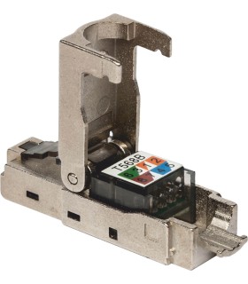 Conector RJ45 Blindado de 8 Pines para Cables FTP de Cat.6A, 7 y 7A, Sin Necesidad de Crimpado