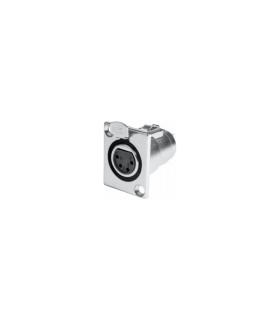 Conector Chasis XLR Hembra de 4 Pines