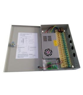 Fuente de Alimentación Centralizada de 18 salidas a 12V - 20/30A, para Cámaras CCTV