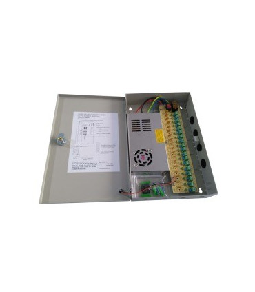 Fuente de Alimentación Centralizada de 18 salidas a 12V - 20/30A, para Cámaras CCTV