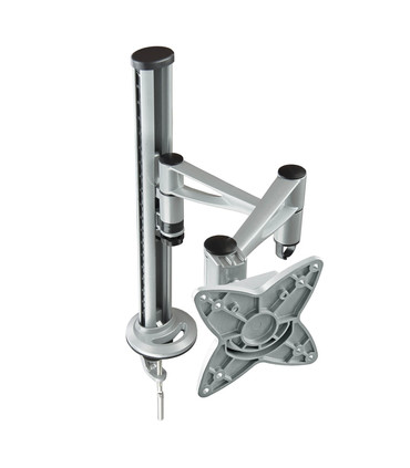 Soporte de Mesa para Pantallas de 13" a 27", Giratorio (3 pivotes), Inclinable, Rotatorio, soporta hasta 15kg, VESA