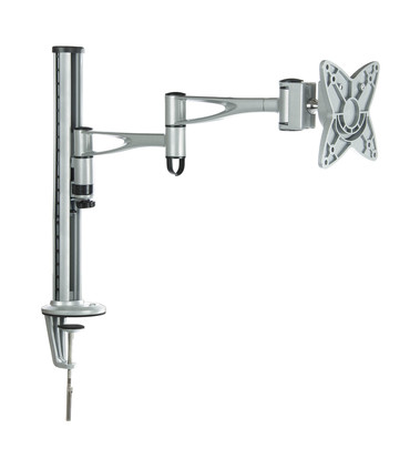 Soporte de Mesa para Pantallas de 13" a 27", Giratorio (3 pivotes), Inclinable, Rotatorio, soporta hasta 15kg, VESA