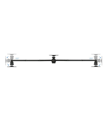 Soporte de Mesa para 3 Pantallas de 13" a 27", Giratorio (8 pivotes), Inclinable, Rotatorio 360º, Ajustable, soporta 8kg/brazo