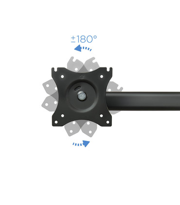 Soporte de Mesa para 3 Pantallas de 13" a 27", Giratorio (8 pivotes), Inclinable, Rotatorio 360º, Ajustable, soporta 8kg/brazo