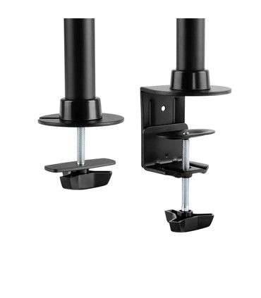 Soporte de Mesa para 3 Pantallas de 13" a 27", Giratorio (8 pivotes), Inclinable, Rotatorio 360º, Ajustable, soporta 8kg/brazo
