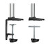Soporte de Mesa para 4 Pantallas de 13" a 27", Giratorio (12 pivotes), Inclinable, Rotatorio, Ajustable, soporta 8kg/brazo, VESA