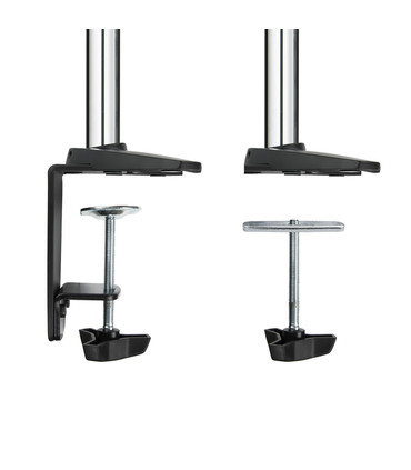 Soporte de Mesa para 4 Pantallas de 13" a 27", Giratorio (12 pivotes), Inclinable, Rotatorio, Ajustable, soporta 8kg/brazo, VESA