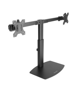 Soporte de Mesa para 2 Pantallas de 17" a 27", Giratorio (2 pivotes), Inclinable, Rotatorio, Ajustable, soporta hasta 6kg/brazo