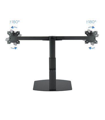Soporte de Mesa para 2 Pantallas de 17" a 27", Giratorio (2 pivotes), Inclinable, Rotatorio, Ajustable, soporta hasta 6kg/brazo