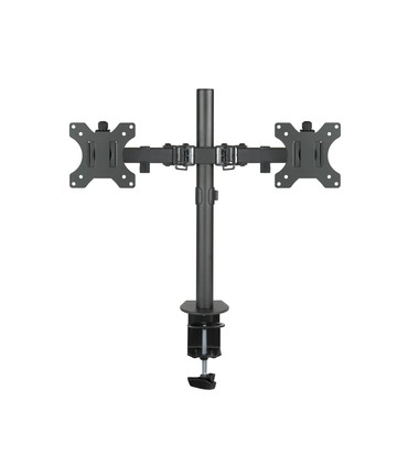 Soporte de Mesa para 2 Pantallas de 13" a 32", Giratorio (8 pivotes), Inclinable, Rotatorio, Ajustable, soporta 8kg/brazo, VESA