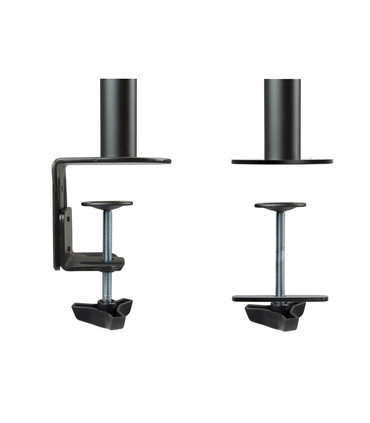 Soporte de Mesa para 2 Pantallas de 13" a 32", Giratorio (8 pivotes), Inclinable, Rotatorio, Ajustable, soporta 8kg/brazo, VESA
