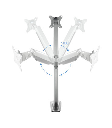 Soporte de Mesa para Pantallas de 13" a 32", Giratorio (2 pivotes), Inclinable, Rotatorio, Ajustable, soporta hasta 9kg, VESA