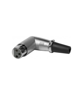 Conector XLR Macho Acodado de 3 Pines, Admite cables de 6.50mm
