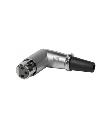 Conector XLR Macho Acodado de 3 Pines, Admite cables de 6.50mm