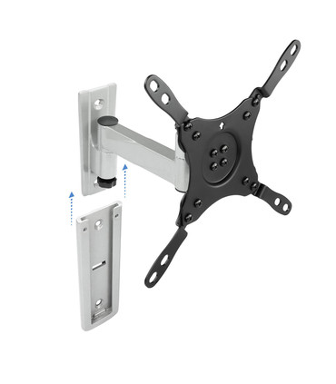 Soporte de Pared para Pantallas de 13" a 42", Giratorio (2 pivotes), Inclinable, soporta hasta 15kg, compatible con VESA