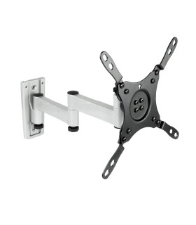 Soporte de Pared para Pantallas de 13" a 42", Giratorio (3 pivotes), Inclinable, soporta hasta 15kg, compatible con VESA