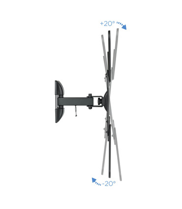 Soporte de Pared para Pantallas de 23" a 55", Giratorio (2 pivotes), Inclinable, soporta hasta 30kg, compatible con VESA