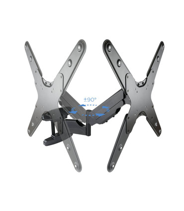 Soporte de Pared para Pantallas de 23" a 55", Giratorio (3 pivotes), Inclinable, Regulable en Altura, soporta hasta 30kg y VESA