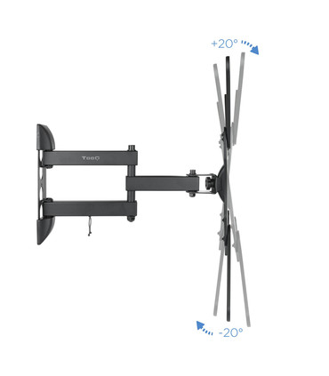 Soporte de Pared para Pantallas de 23" a 55", Giratorio (3 pivotes), Inclinable, soporta hasta 30kg, compatible con VESA