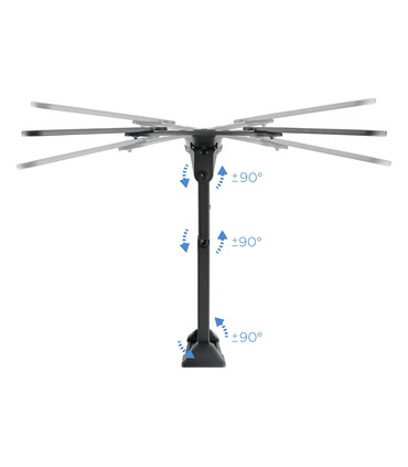 Soporte de Pared para Pantallas de 23" a 55", Giratorio (3 pivotes), Inclinable, soporta hasta 30kg, compatible con VESA