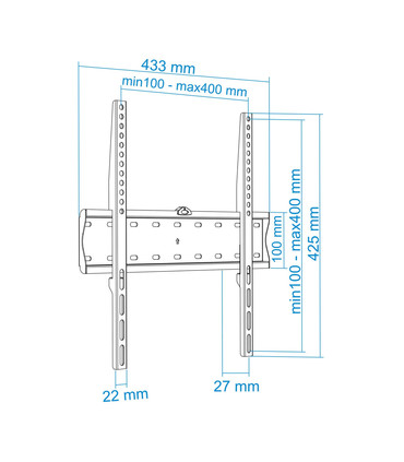 Soporte de Pared para Pantallas de 32" a 55", Fijo, Ultradelgado, con Nivel de Burbuja, soporta hasta 20kg, compatible con VESA