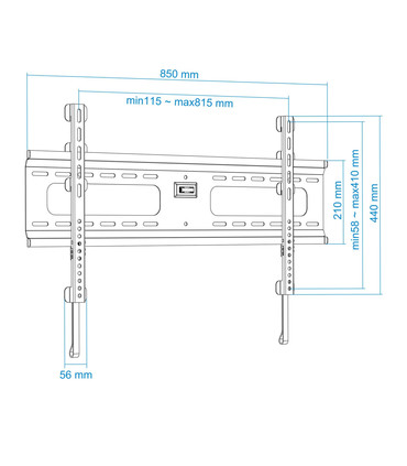 Soporte de Pared para Pantallas de 37" a 70", Fijo, Ultradelgado, Regulable, con Nivel de Burbuja, soporta 75kg y VESA